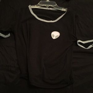 Alien patch black and grey cropped